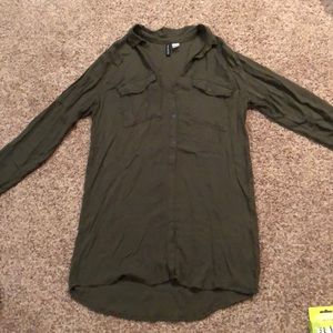 Long Sleeved Green T-Shirt Dress